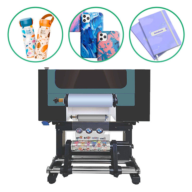Máy in UV hai đầu I3200 Cuộn để cuộn Máy in nhãn UV Dtf với máy mài