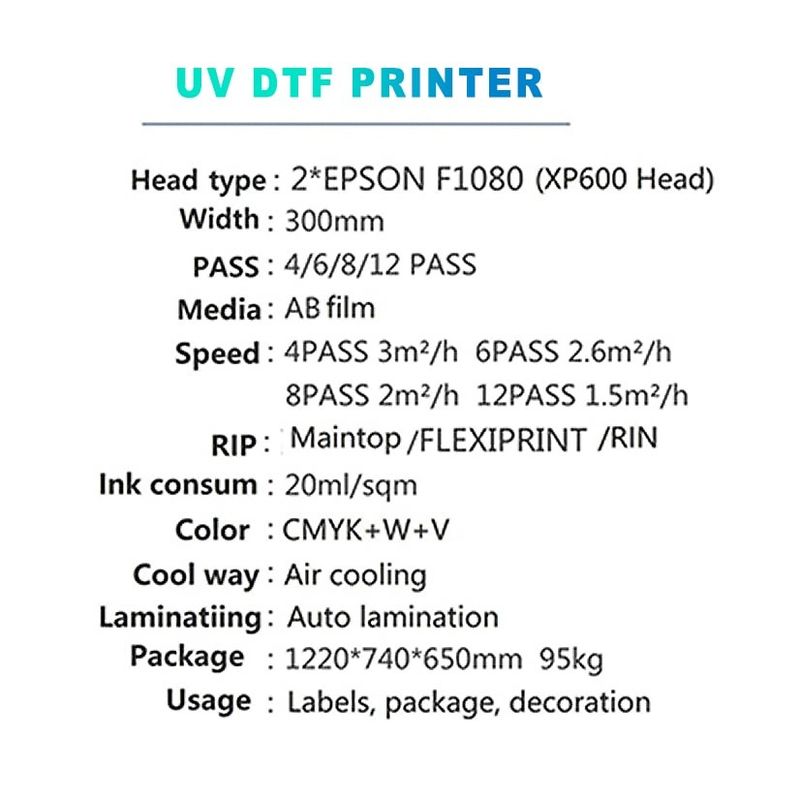 Máy in UV kỹ thuật số AB Film Media với CMYK W + V Ink Color