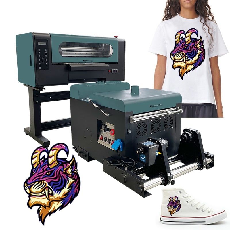 Máy in A3 Inkjet DTF và Máy pha trộn bột để in vải / in mũ