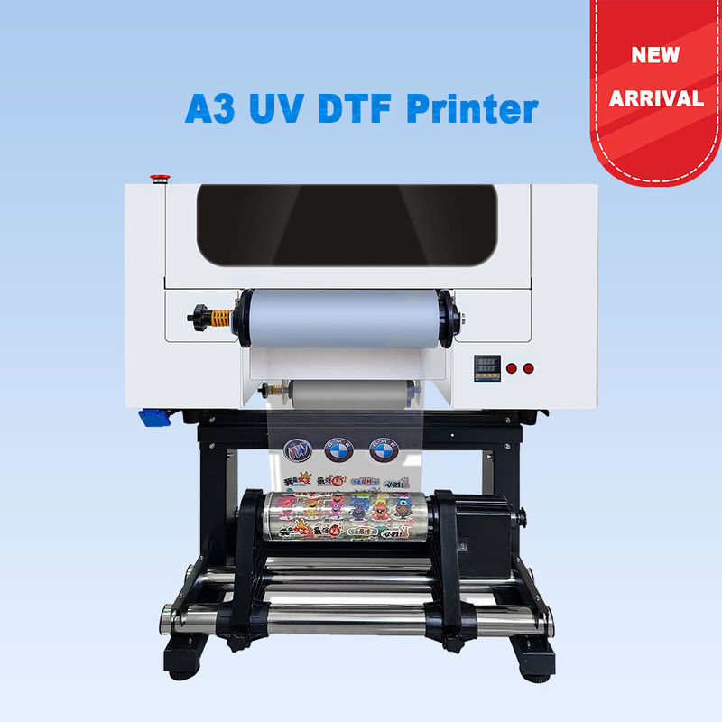 A3 UV DTF in ấn Logo in ấn 30CM Roll to Roll UV DTF in ấn với lớp phủ cho nhãn dán