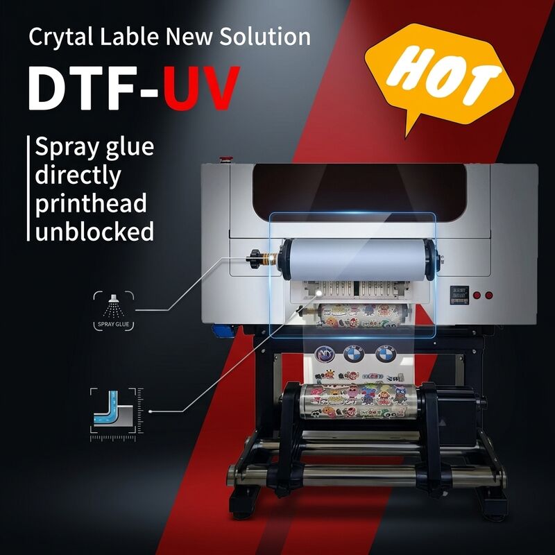 Máy in cuộn UV DTF 30CM Hai đầu máy dán chai acrylic để in