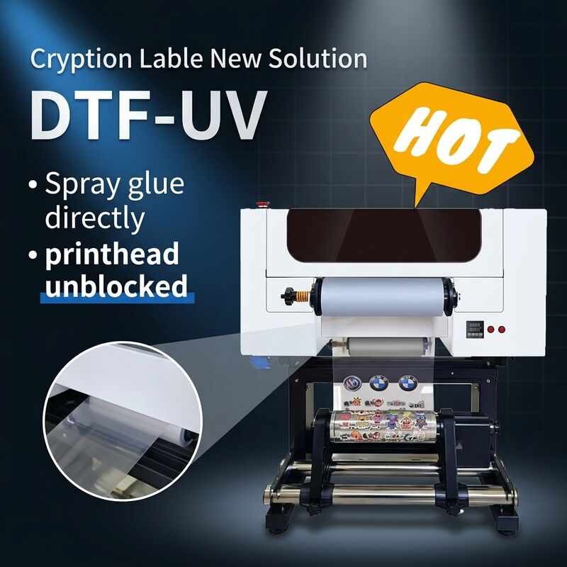 Máy in UV DTF hai đầu 30CM cuộn chai máy dán acrylic để sản xuất